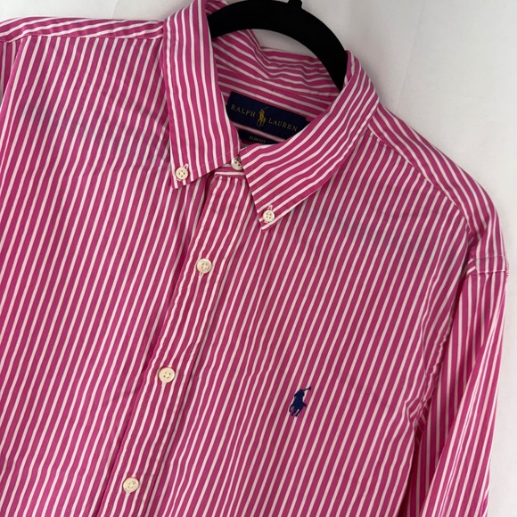 Ralph Lauren Other - Ralph Lauren Mens XL Pink Striped Slim Fit Long Sleeve Button Down‎ Shirt